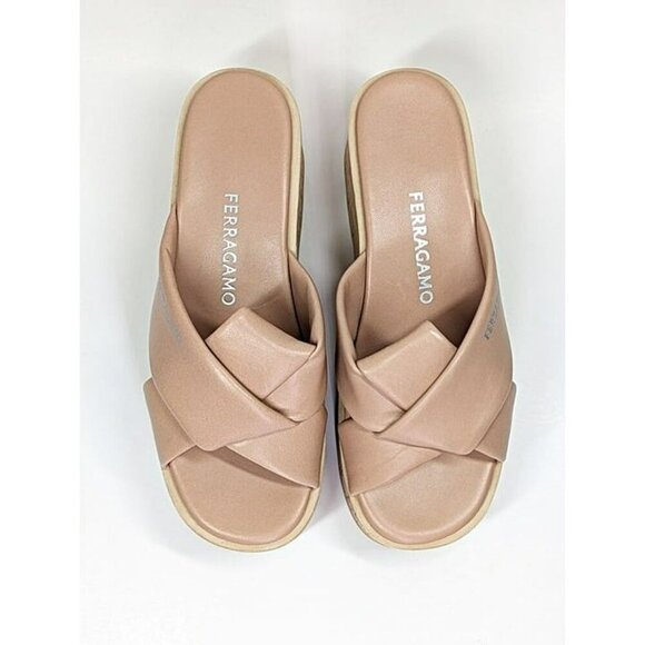 Ferragamo Women's Engracia Platform Slide Sandals in Rosa Size 7 C (MSRP $695) - Picture 6 of 11